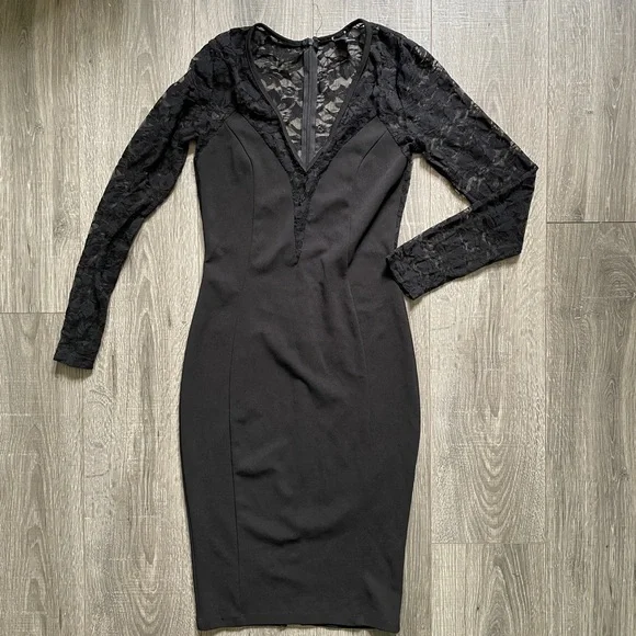 Windsor Windsor Black Lace long Sleeve Dress | Sz: M | Color: Black Windsor Windsor Black Lace long Sleeve Dress | Sz: M | Color: Black